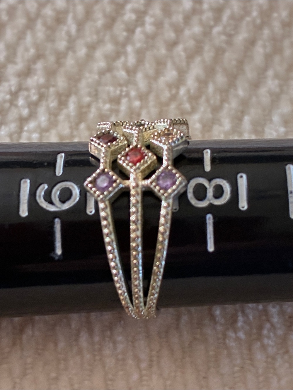 Set 2 Multicolor Cubic Zirconia Statement Rings - Picture 6 of 6